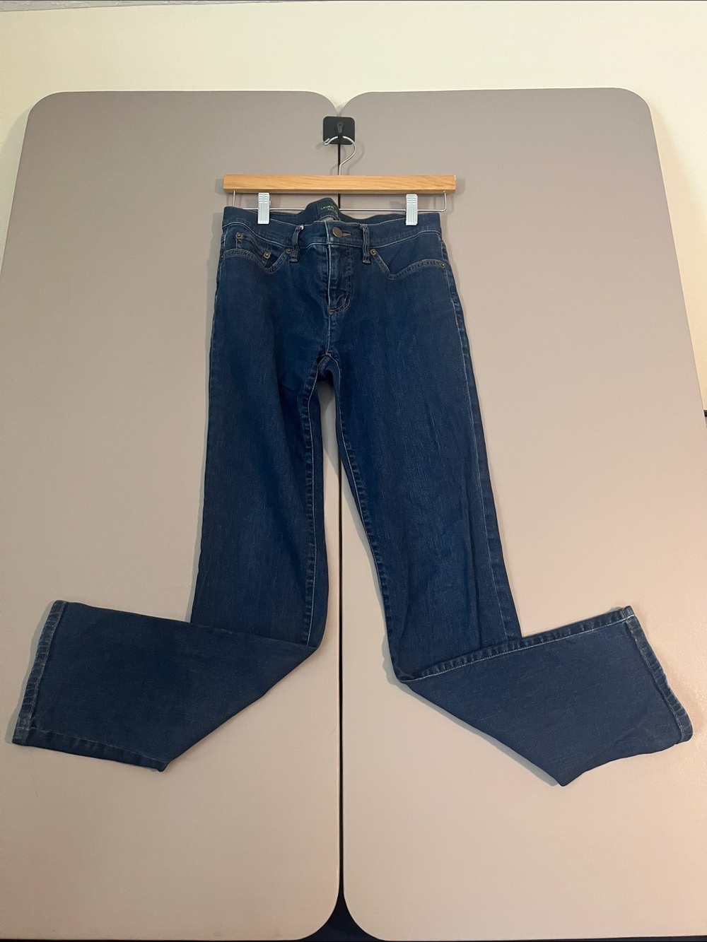 Ralph Lauren Women's Wide-Leg Jeans in Dark Blue Denim